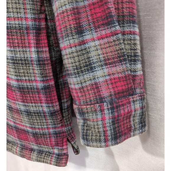 Cherokee Shirt Jacket Men's MEDIUM Quilted Lined Plaid Flannel Shacket w/Pockets - Picture 10 of 16